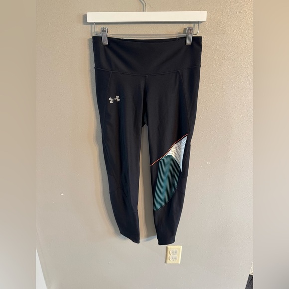 2/$10 Under Armour Black Leggings with Multicolor Accents - Picture 1 of 3